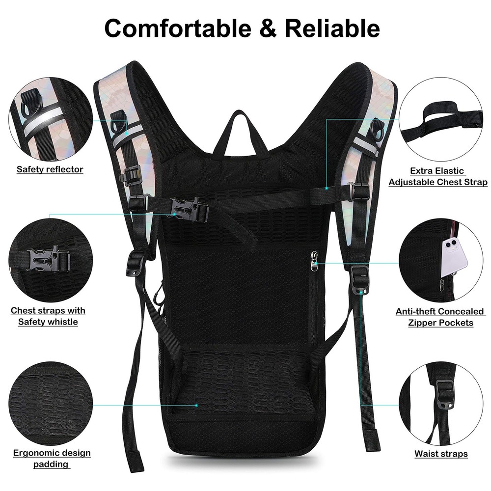 Hydration Backpack Pack, Water Backpack 20L Capacities Included 2L Hydration ...
