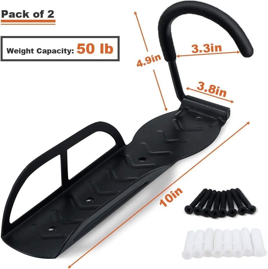 Bike Storage Rack for Garage Heavy Duty Wall Mount 4 Pack Vertical Hooks