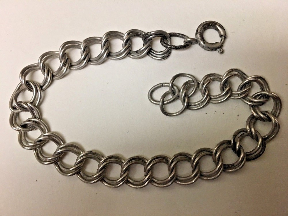 CHARM  STERLING BRACELET  7   INCHES  ITEM 5