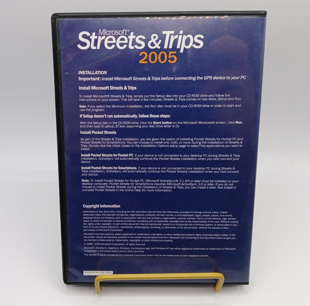 Microsoft Streets & Trips 2005 Used CD-ROM Disc Set