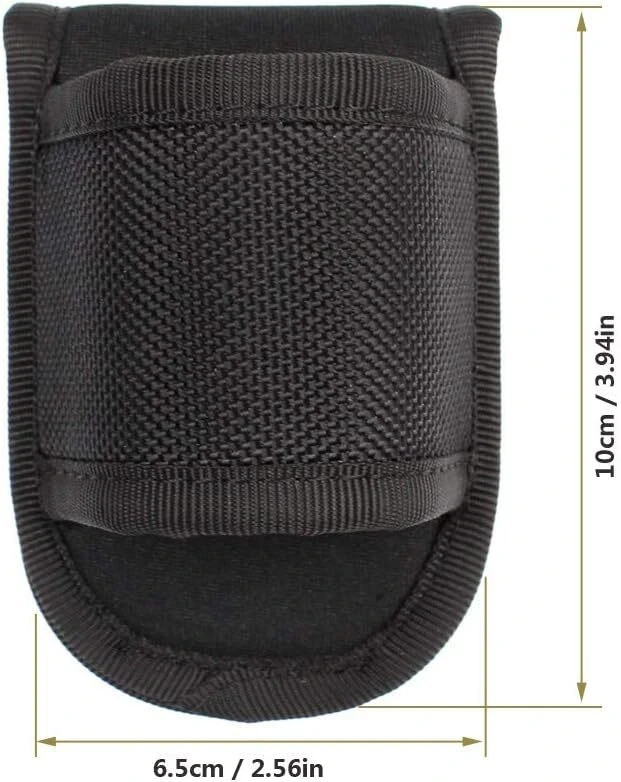 Open Top Compact Light Pouch for Duty Belt, D Cell Flashlight Black