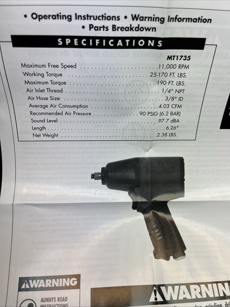 Matco Tools MT1735 3/8” Composite Impact Wrench