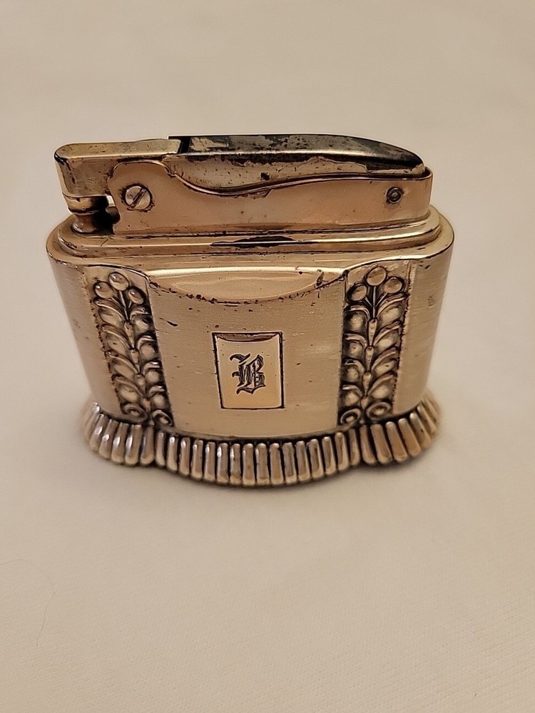 Vintage RONSON DIANA Table Lighter 1949 -1955 Silver Plated Zinc