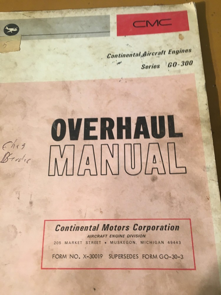 Continental GO-300 Series Overhaul Manual.