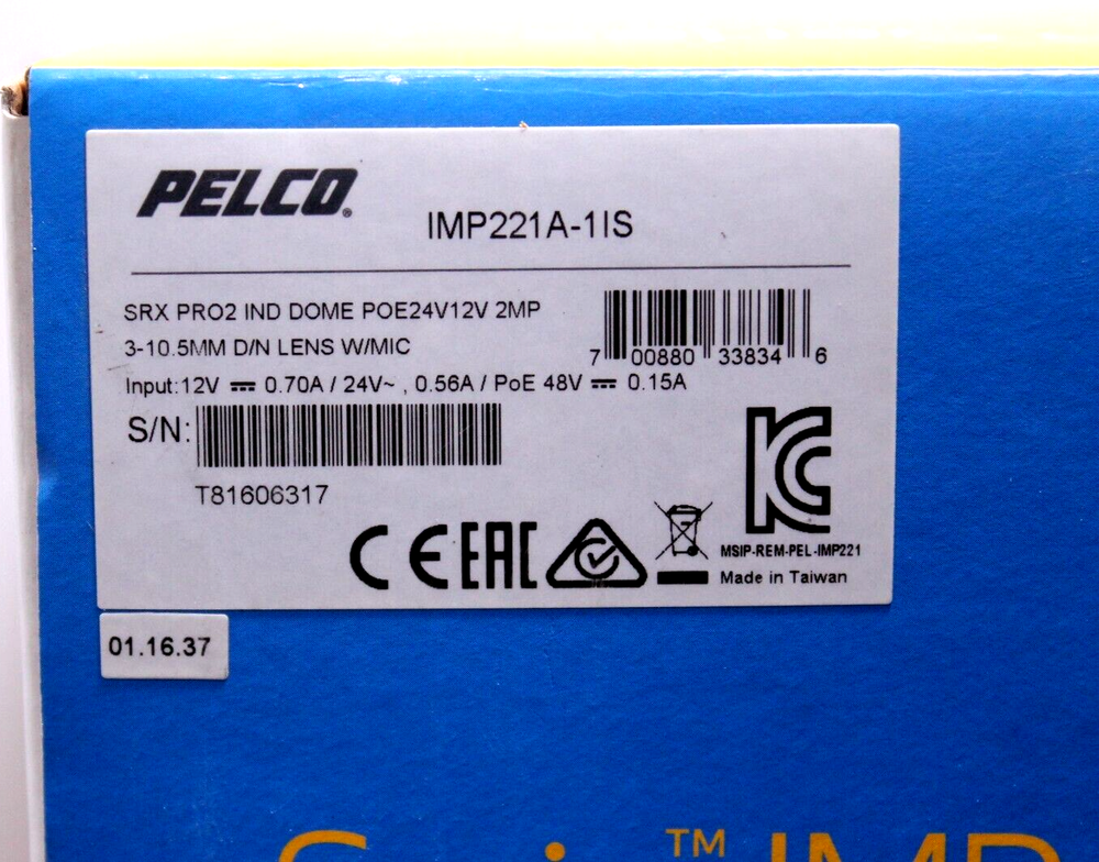 Pelco IMP221-1IS Indoor Mini Dome Camera