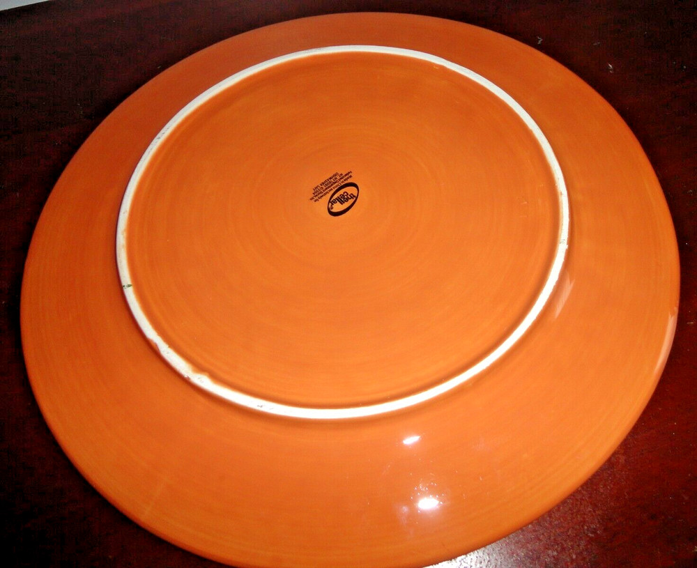 THE CELLAR 2004 ORANGE LARGE SERVING PLATTER CHOP PLATE 13"