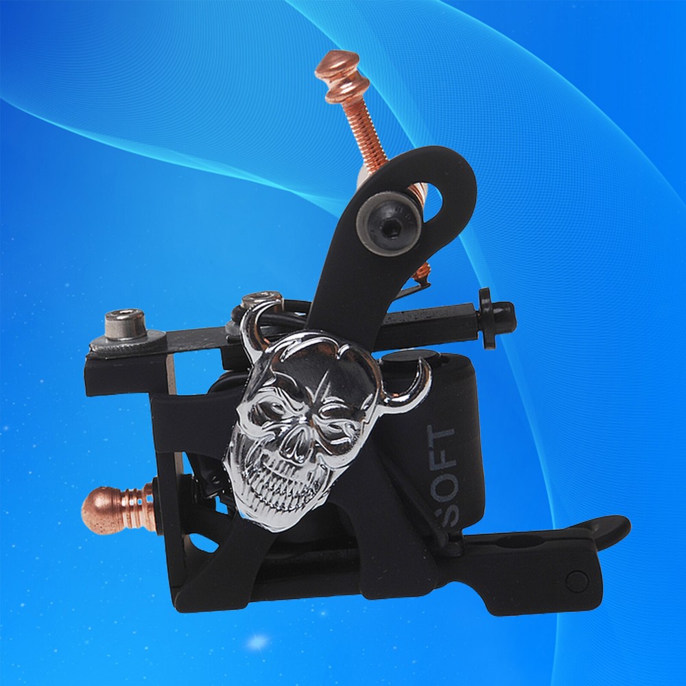 Coil Tattoo Machine Cast Iron Frame for Beginner 10 Wrap Liner 404-G