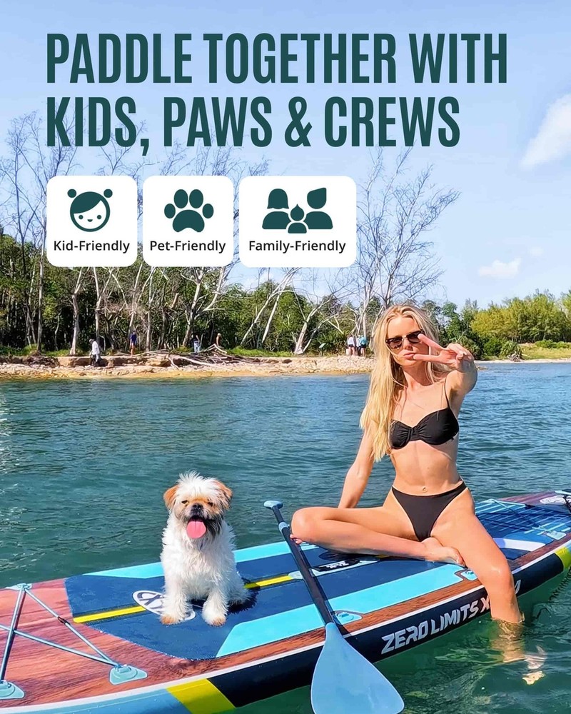 11'6" Extra Wide Inflatable Stand Up Paddle Board SUP | Stable Non-Slip Deck ...