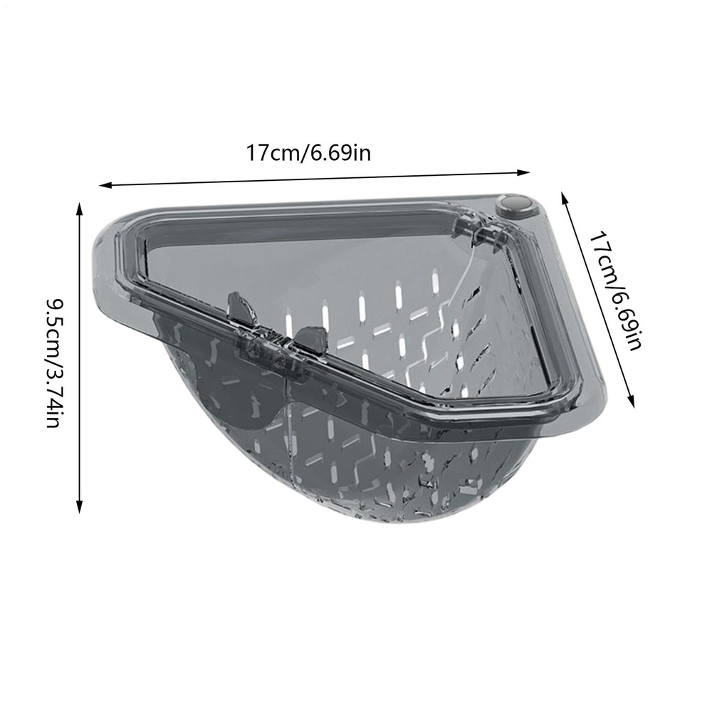 Corner Sink Strainer Magnetic Suction Storage Rack Triangle Drying Kitchen