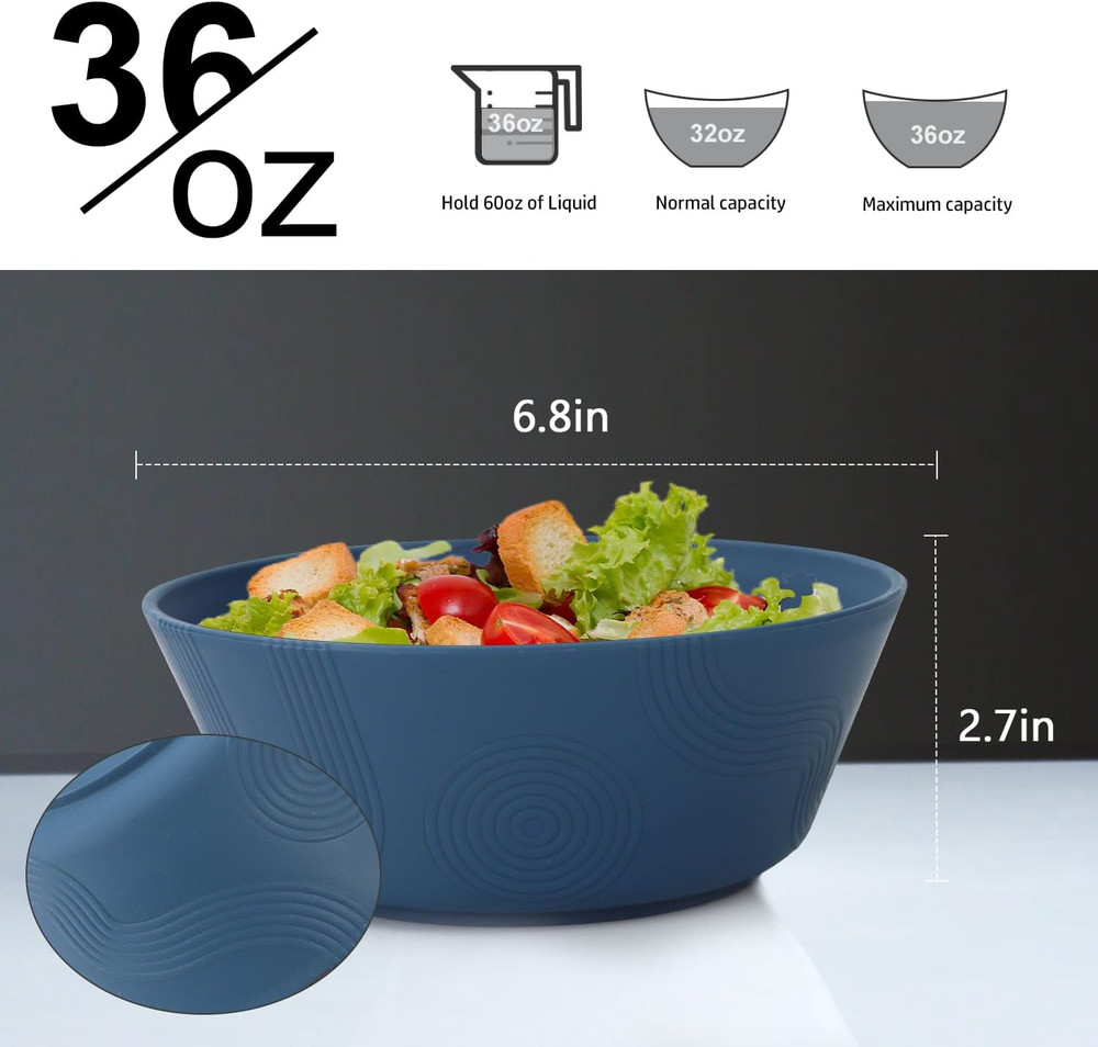 20 Pcs Wheat Straw Dinnerware Set, Unbreakable Plastic Dish Set - Dinner Plate C