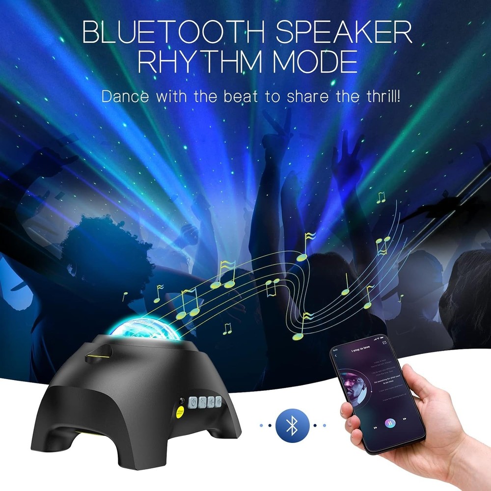 33 Light Effects LED Star Projector with Bluetooth & White Noise for Relaxation
