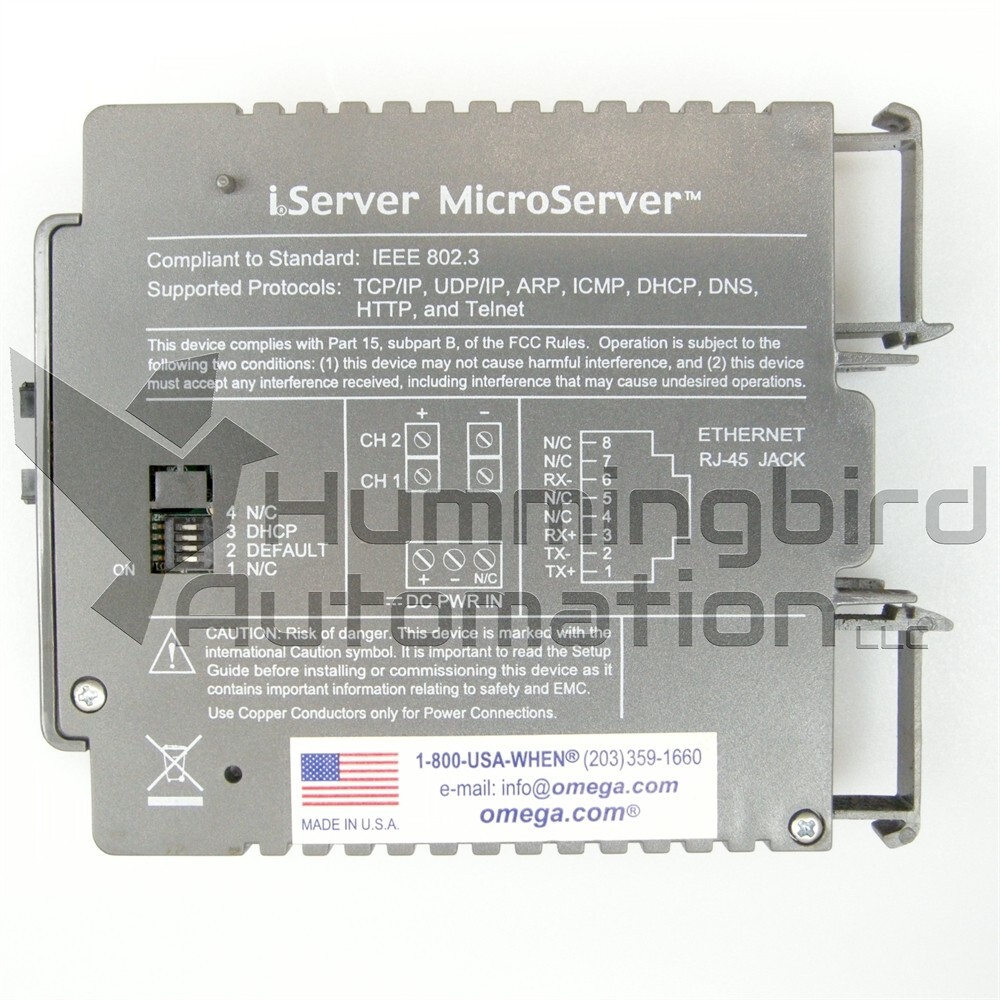 OMEGA iTCX-D Thermocouple Virtual Chart Recorder Ethernet Web Server 512KB