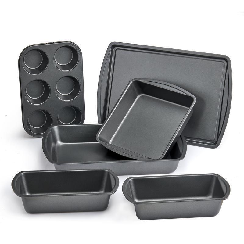 6 Piece Non-Stick Bakeware Set Carbon Steel Easy Release Cleanup Baking Tools US