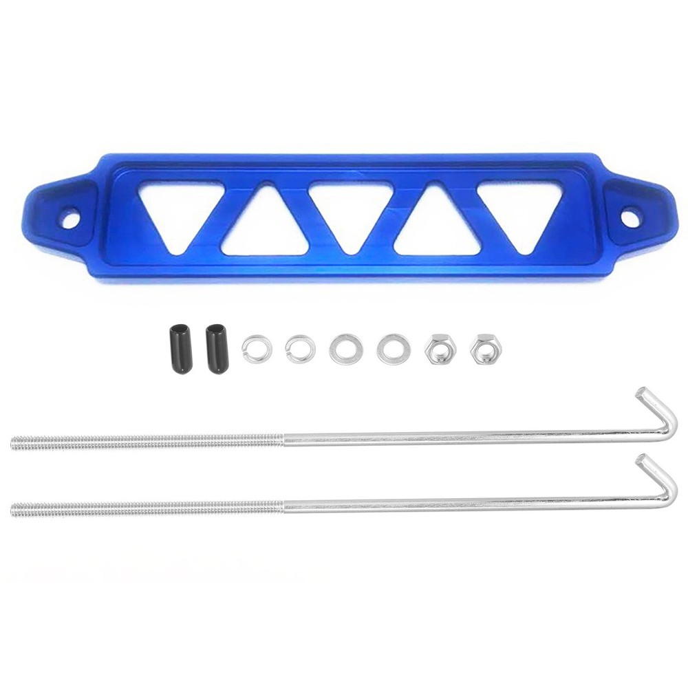 Blue Car Battery Hold Down Tie Down Mount Bracket with Hook Bolt Kit Accessories