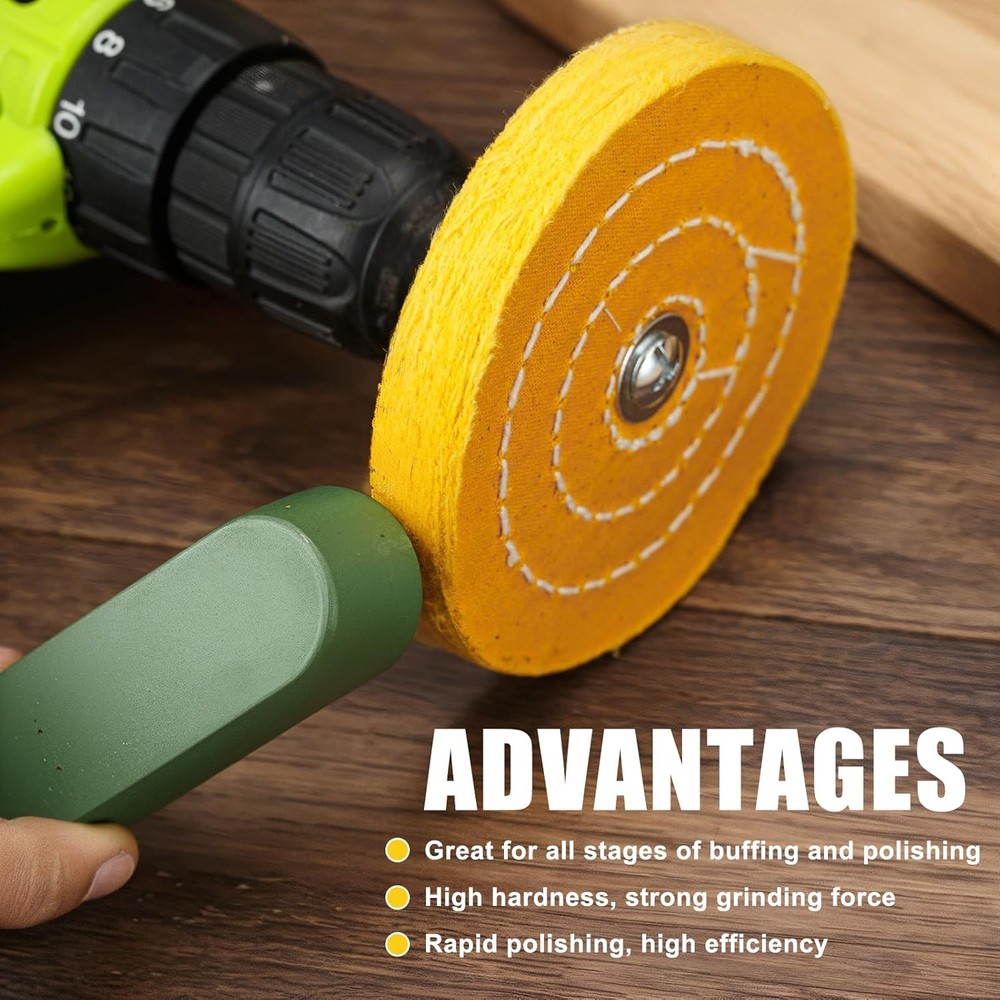 Drill Buffing Wheel Kit 9pc Polishing Wheel Green Compound High Density