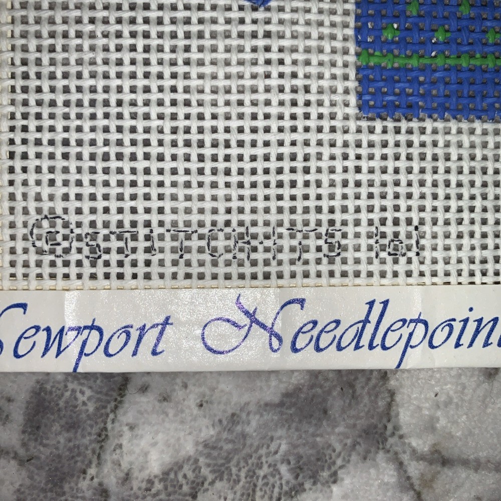 Stitch-Its Blue “a” Pullover Sweater Needlepoint Canvas 5 1/2" X 4 1/2"