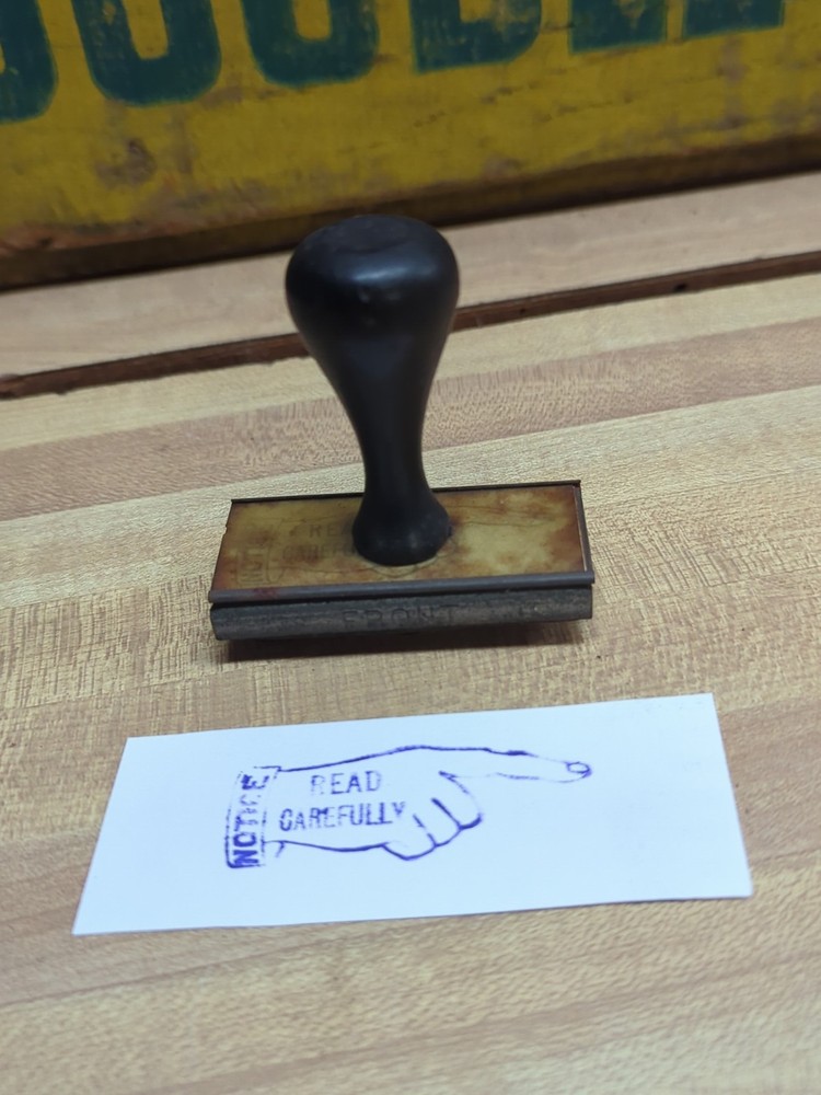 Antique Notice Read Carefully Postal Stamp