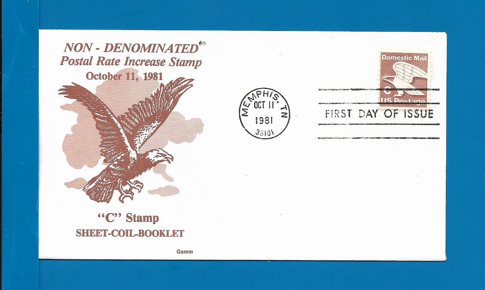 Scott 1947 Eagle "C" Coil Stamp Oct 11, 1981 Gamm FDC