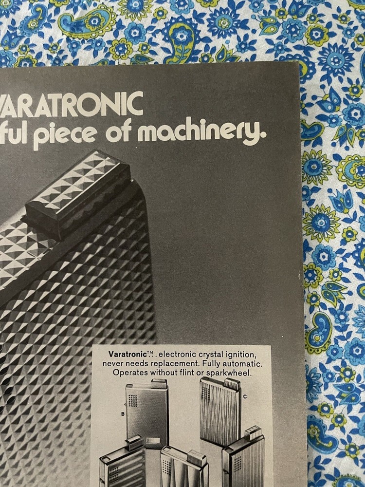 Vintage 1973 Ronson Veratronic Lighter Print Ad