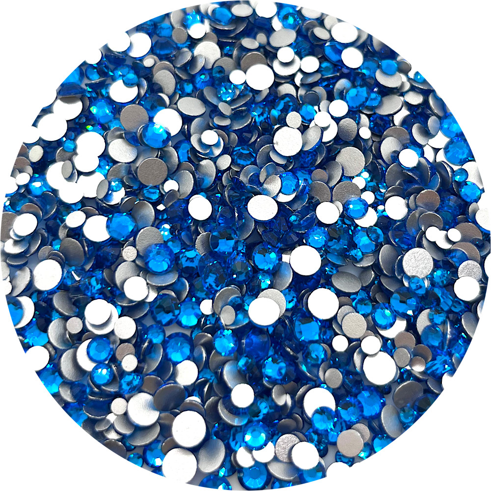 Flat Back Non-Hot Fix Glass Rhinestones - Blue