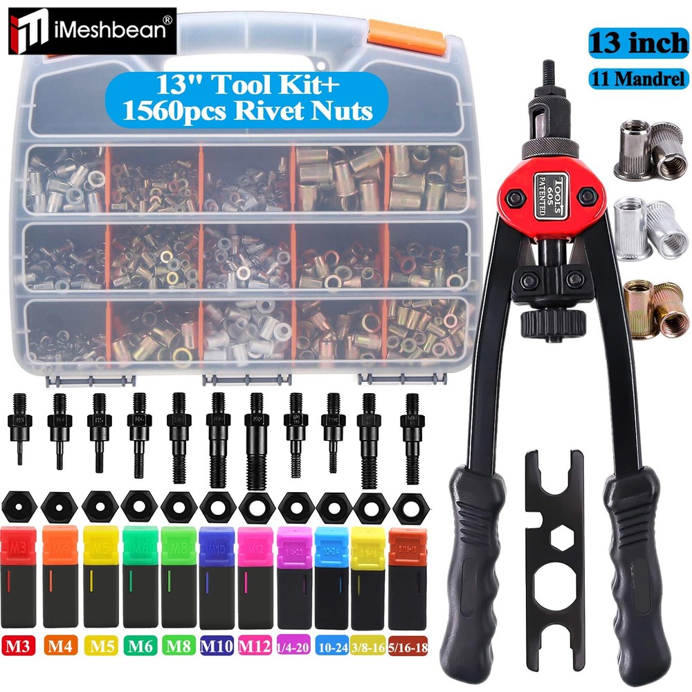 Rivet Gun Rivnut Thread Setting Tool Nut Setter NutSert Metric SAE Riveting 1560