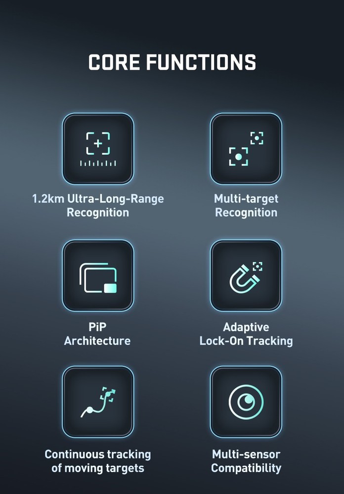 FPV AI DT Vision Cube Target Recognition Locking Tracking System Thermal image