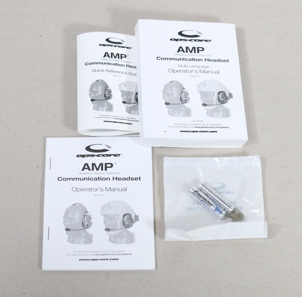 NEW OPEN Ops-Core AMP Communication Headset NFMI Connectorized Tan 499 w/ Mic