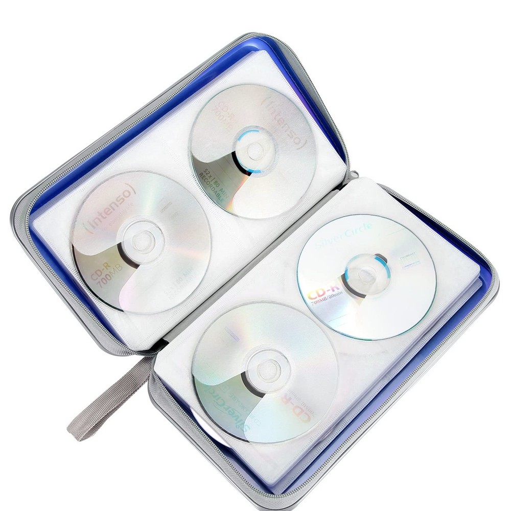 Siveit CD Case Holder, 80 Capacity CD/DVD Holders 80 Capacity, Blue