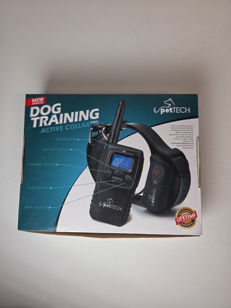 Pet Tech Dog Training Active Collar 1200ft Range Rechargeable & 100% Waterproof