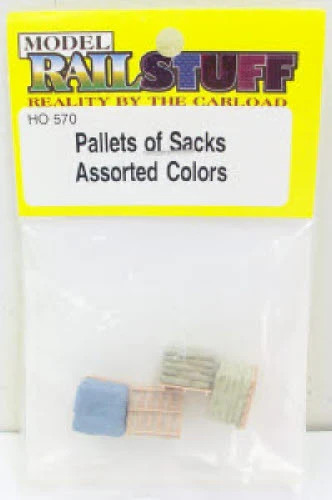 HO SCALE MODEL RAILSTUFF ASSORTED COLORS PALLET OF SACKS LOAD #570