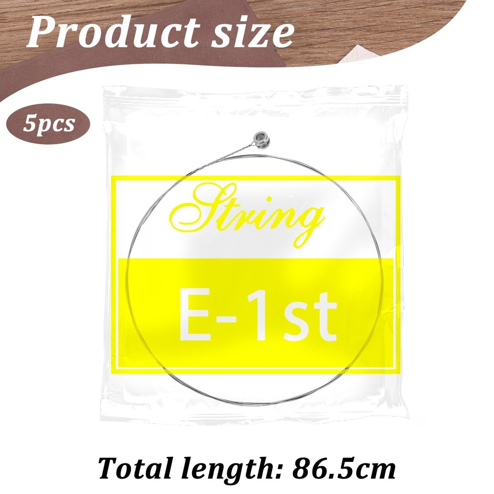 5 Pack High E String Acoustic Guitar, Guitar Strings Bright Silver