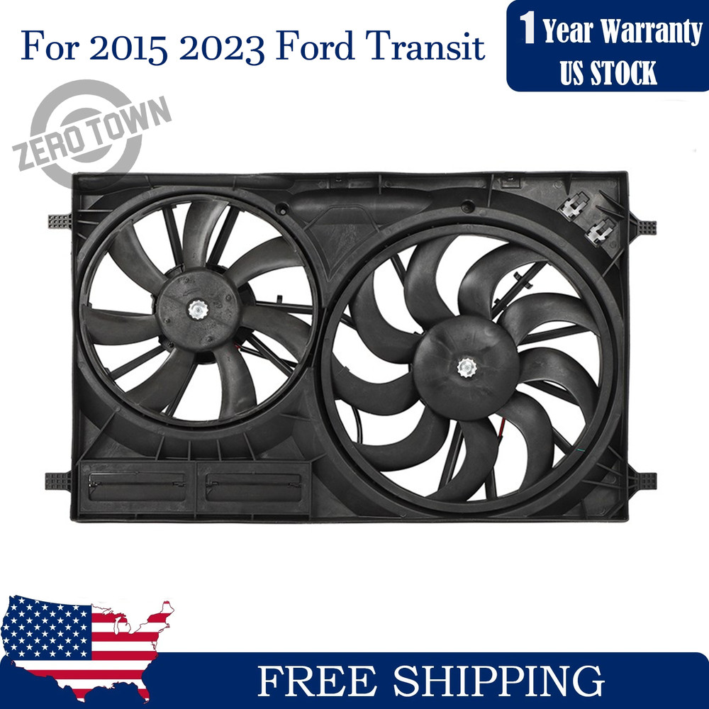For 2015 2016-2023 Ford Transit Engine Radiator Condenser Cooling Fan Assembly