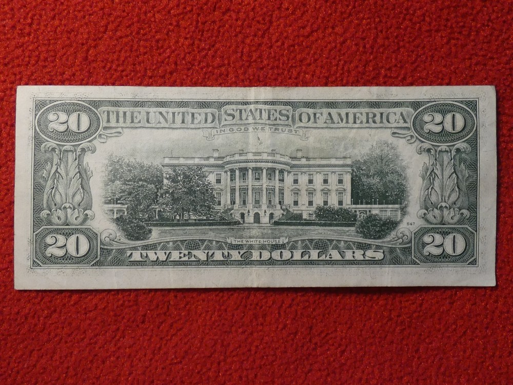 1977 (E) $20 Twenty Dollar Bill Federal Reserve Misalignment Error Note #3519
