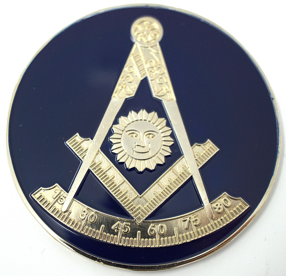 Past Master Blue & Gold Car Emblem