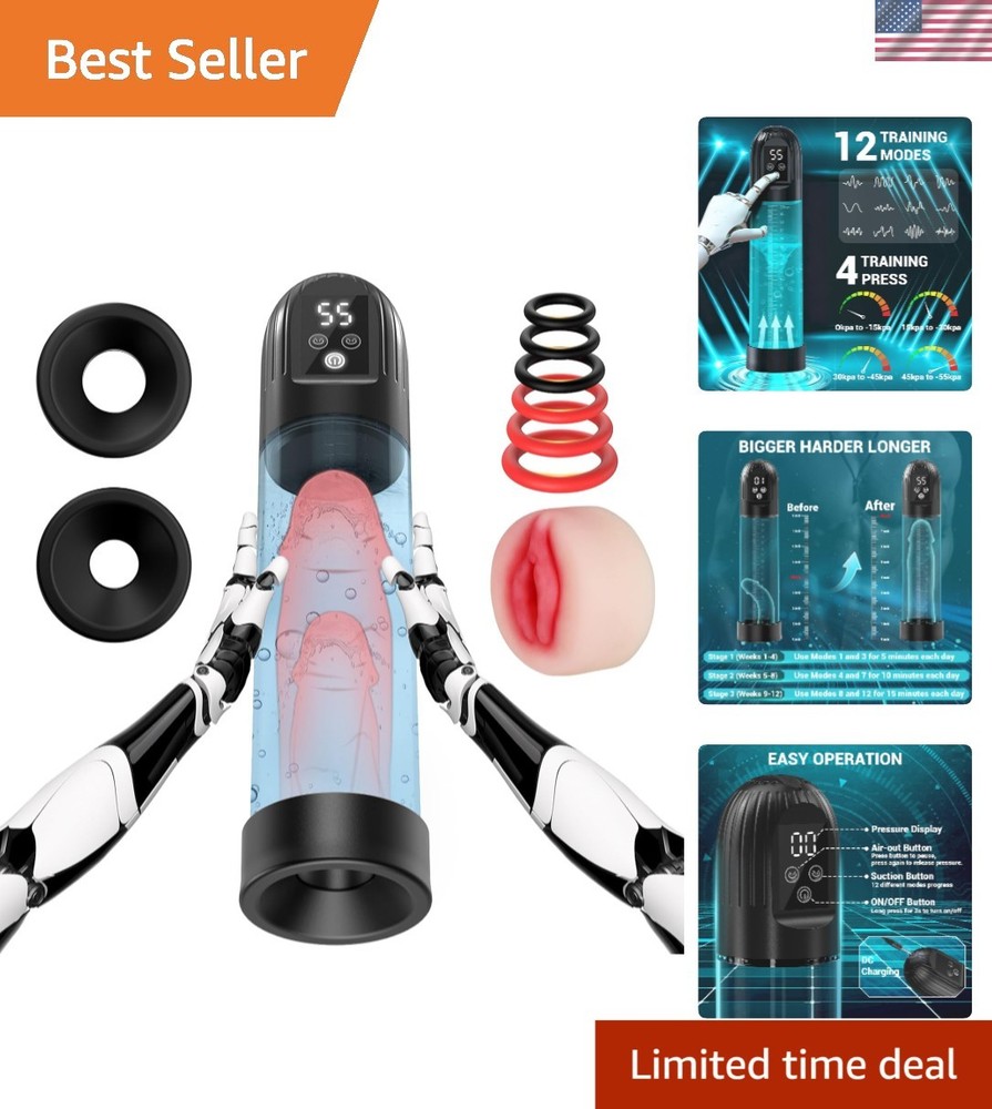 Personalized Penis Enlargement Pump - 12 Modes for Heightened Pleasure & Control