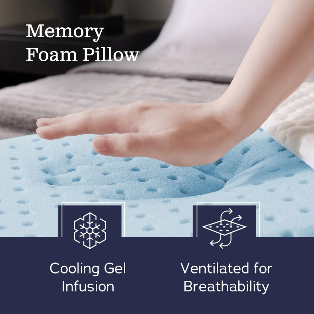 Weekender Gel Memory Foam Pillow - Standard Size - 1-Pack - Standard, White