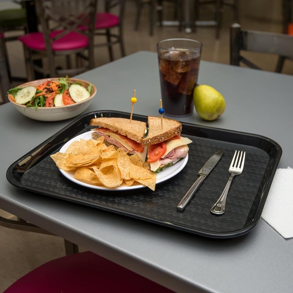 Durable Polypropylene Cafeteria Tray 14 x 18 Slip Resistant Surface Stackable