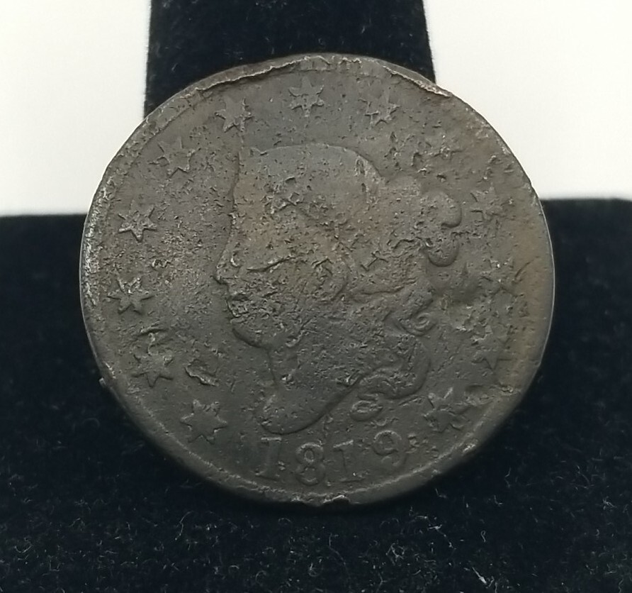 1819 Coronet Head Large Cent - Damaged/Bent #2920