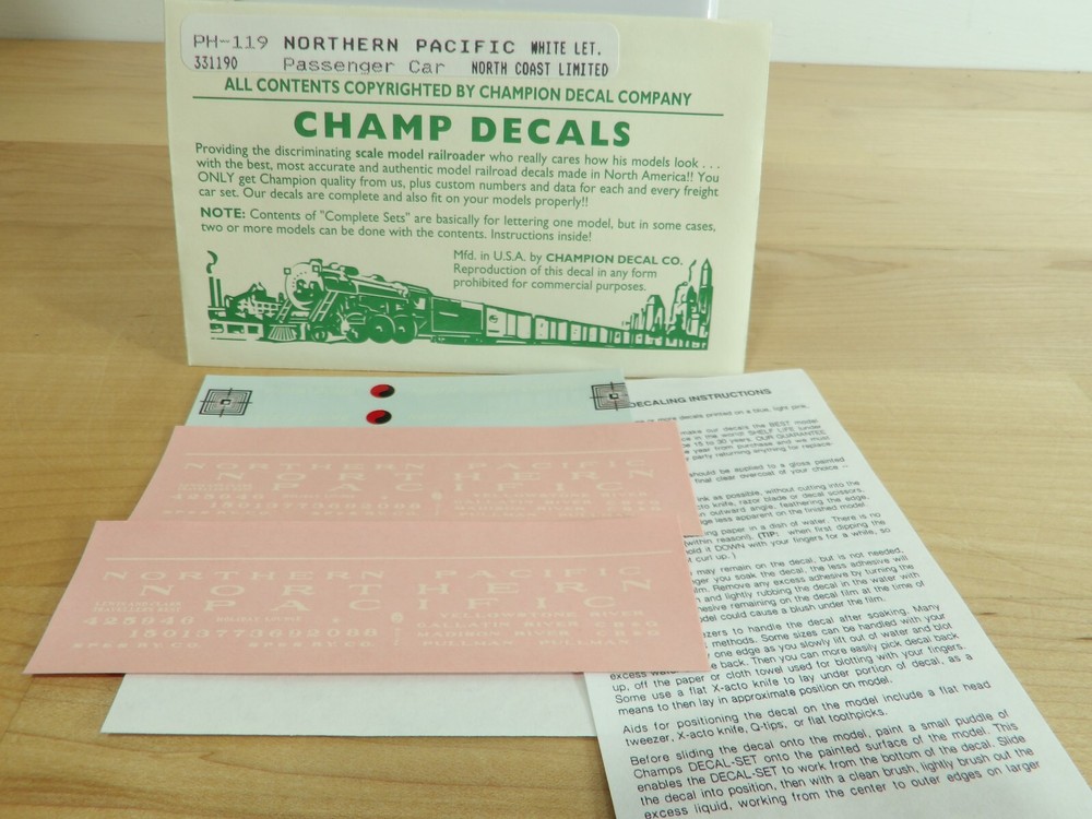 Champ Decals PH-119 Northern Pacific Passenger Car