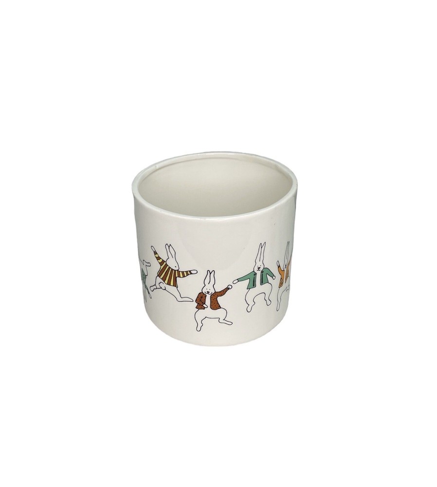 Dancing Bunnies Ceramic Planter Easter MADCO