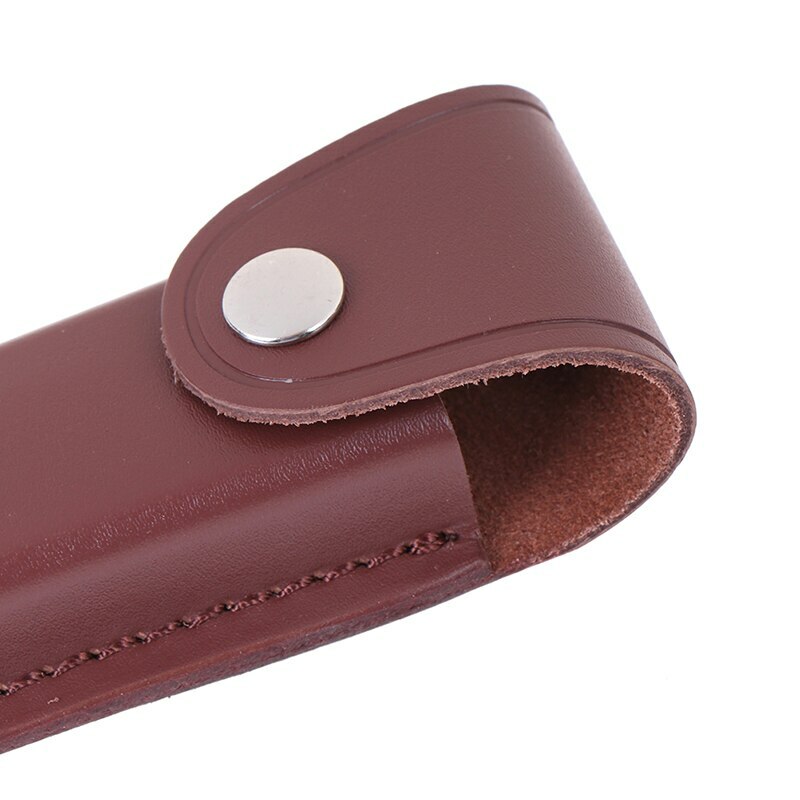 Cowhide Leather Multi Function Tool Folding Pocket Knife Torch Belt Pouch Sheath