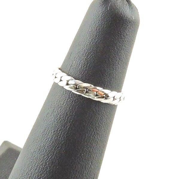 Size 4 Adjustable Sterling Silver Herringbone Toe - Midi Ring