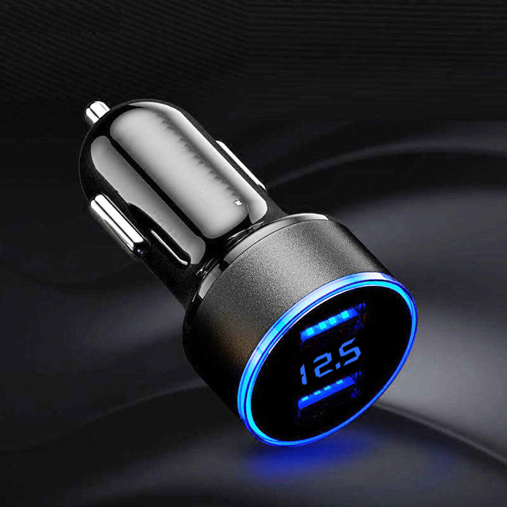USB Converter Car Phone Charger Cigarette Lighter Adapter Plug Digital Voltmeter