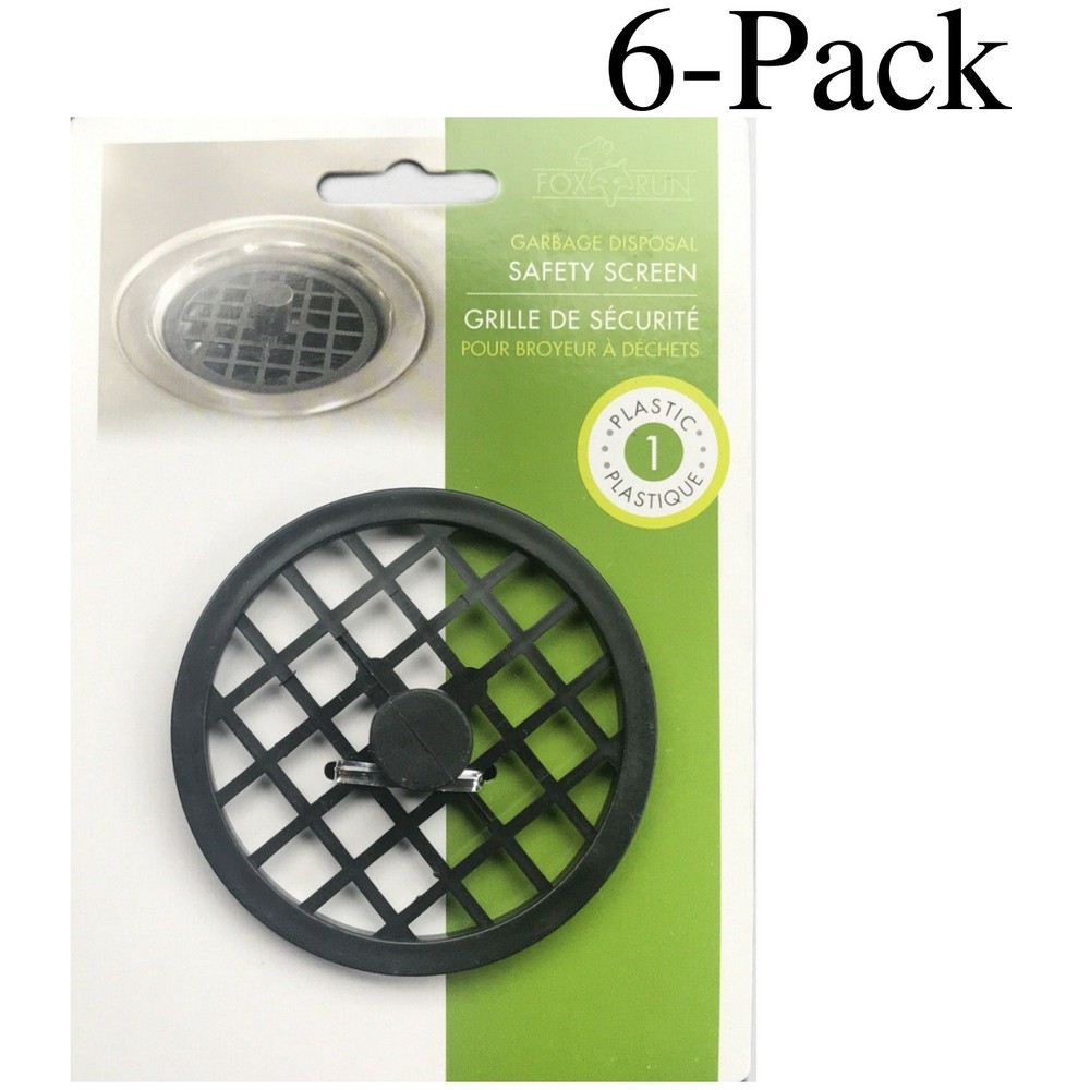 Fox Run Plastic Garbage Disposal Safety Screen, 3 Inches - Black (6-Pack)