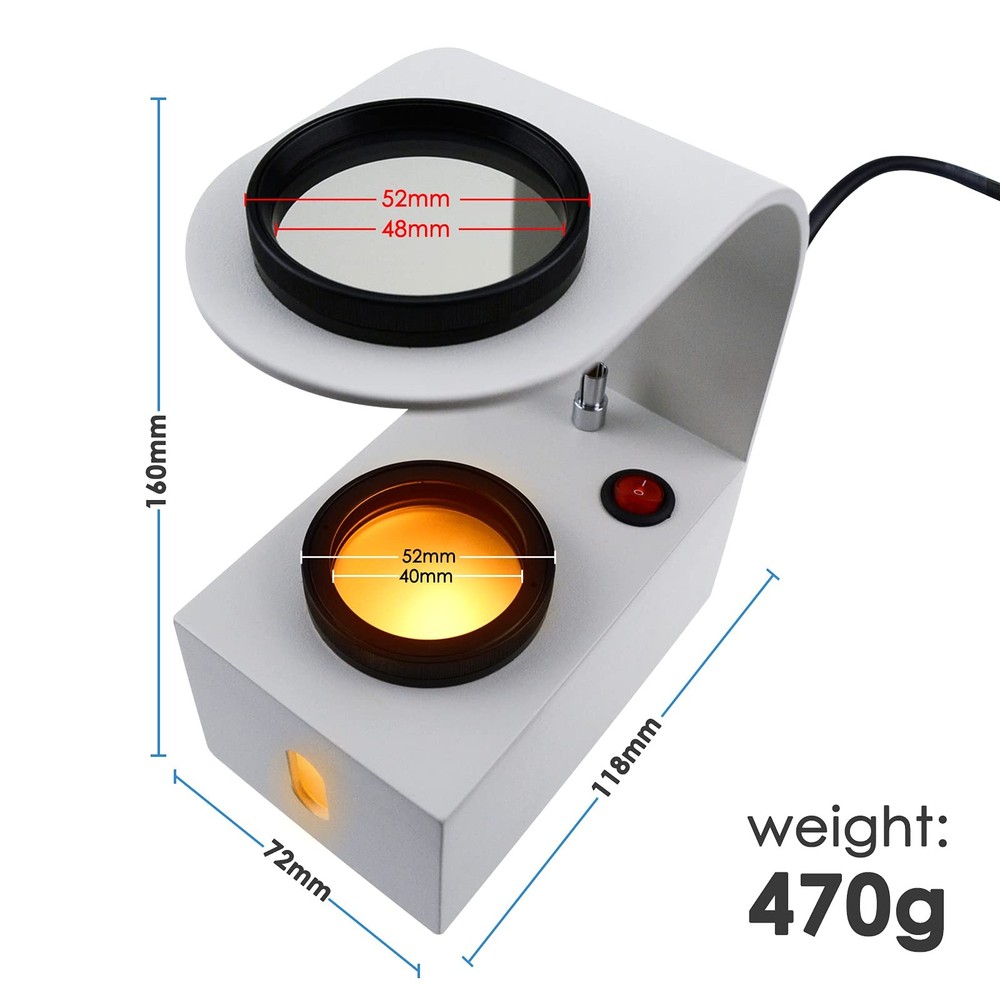 Polariscope LED Light with Glass Rotatable Filters, Desktop
