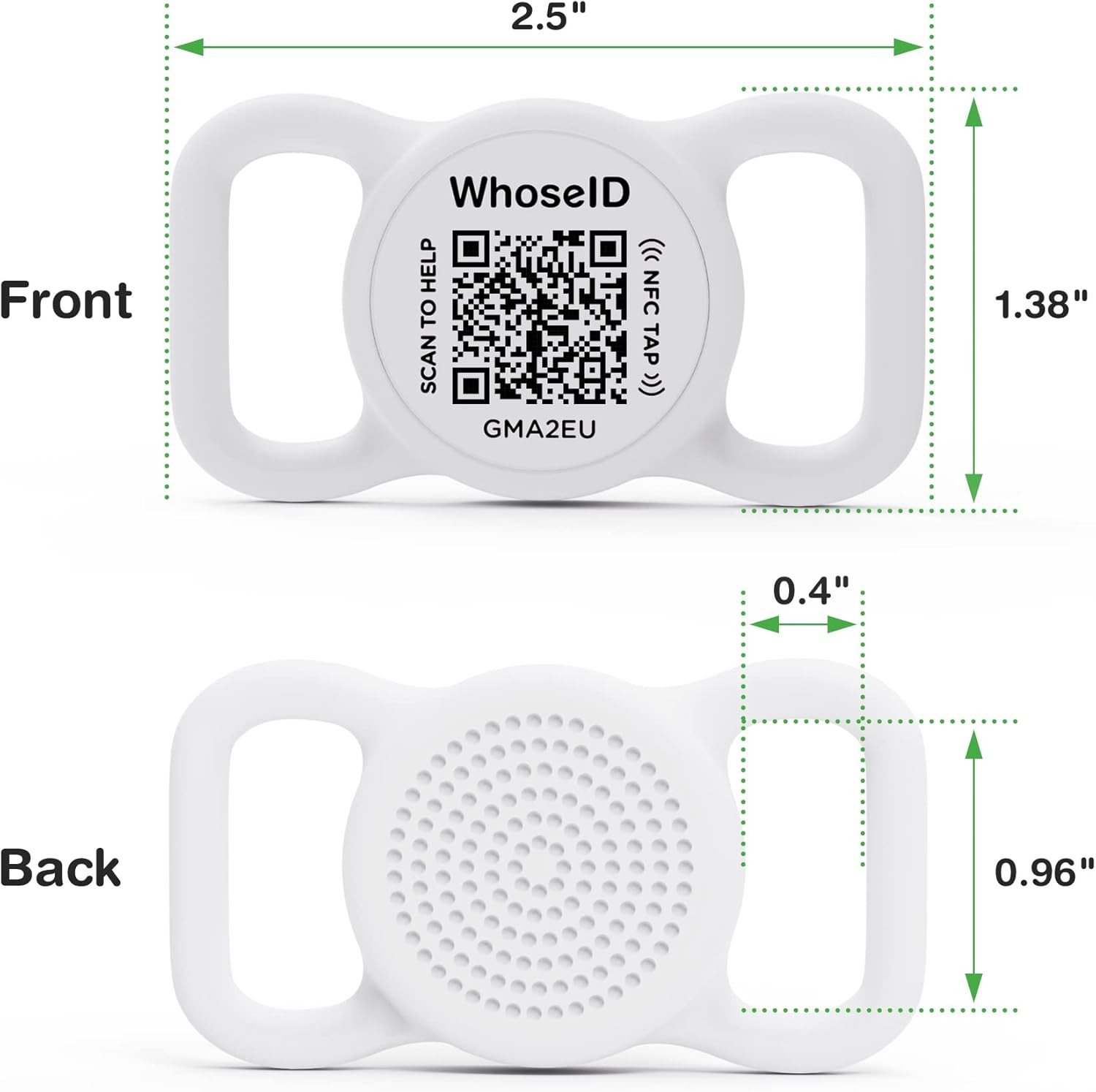 QR Code Dog Tag with NFC – Silent Silicone Pet ID with GPS & Emergency Contacts