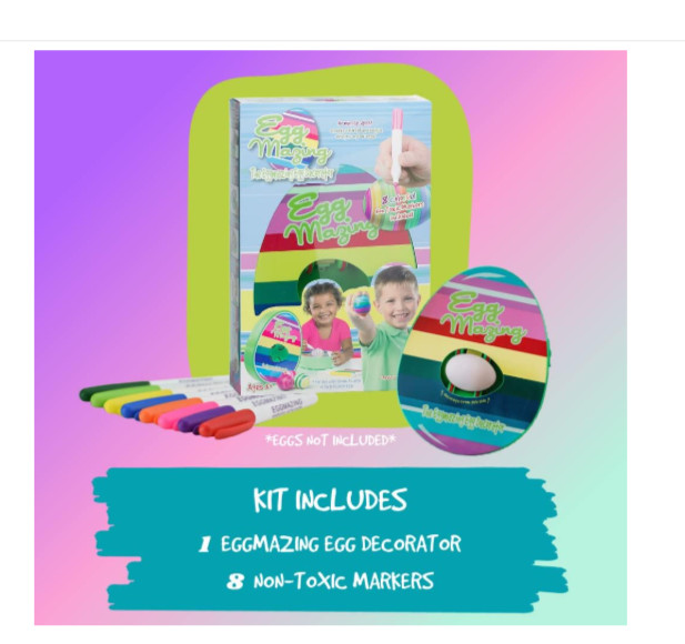 The Eggmazing Egg Decorator Arts and Crafts Set Includes Egg Spinner,8 Markers