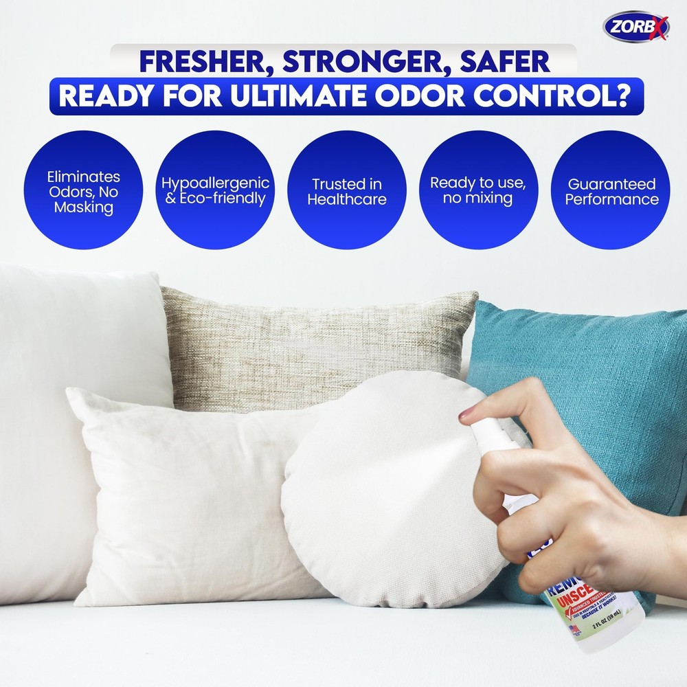 Unscented Odor Eliminator Spray for Strong Odors - 2 Fl Oz, 1 Pack