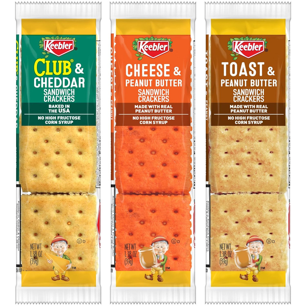 Sandwich Crackers, Lunch Snacks, Variety Pack (45 Packs)