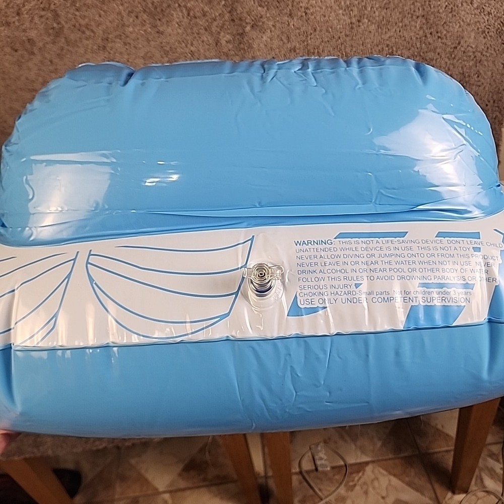 Inflatable Pool Float Chair Lounge With Cup Holders, New Open Box, Blue